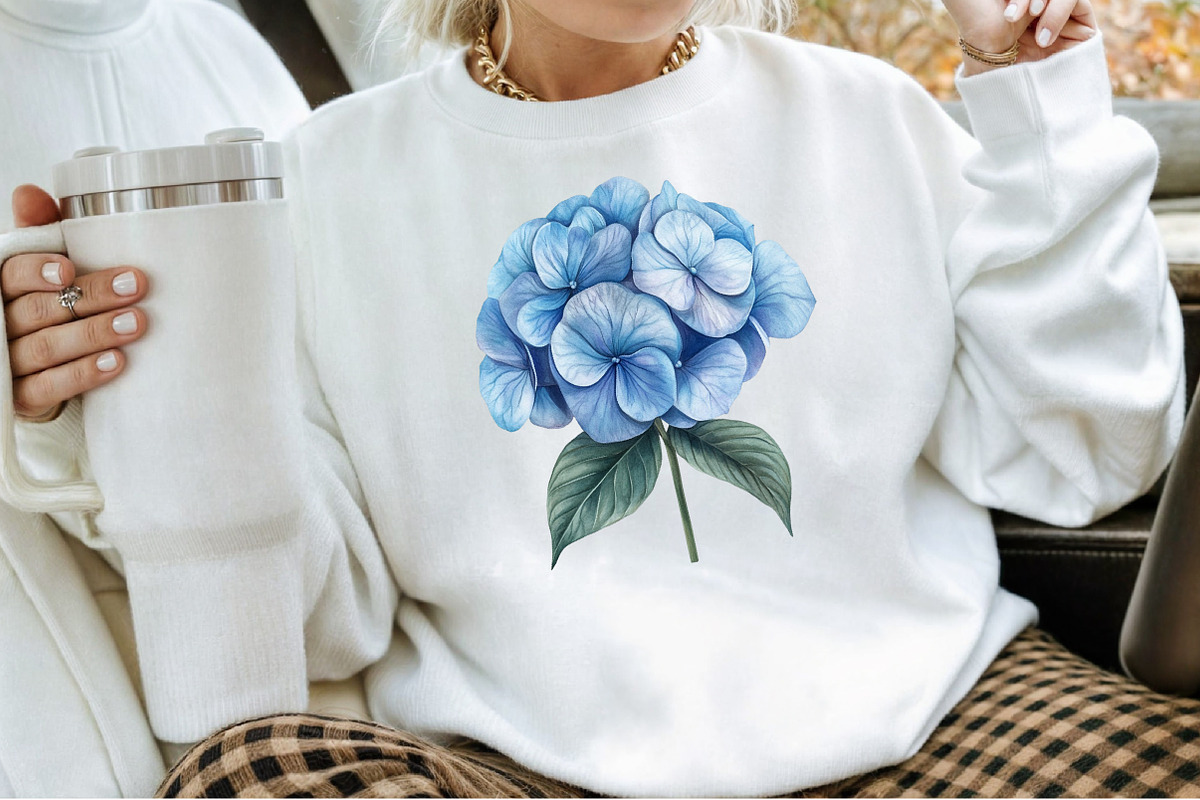 Blue Hydrangea Watercolor Clipart, an Illustration by Sublimation Artist (Photo 4 of 6)