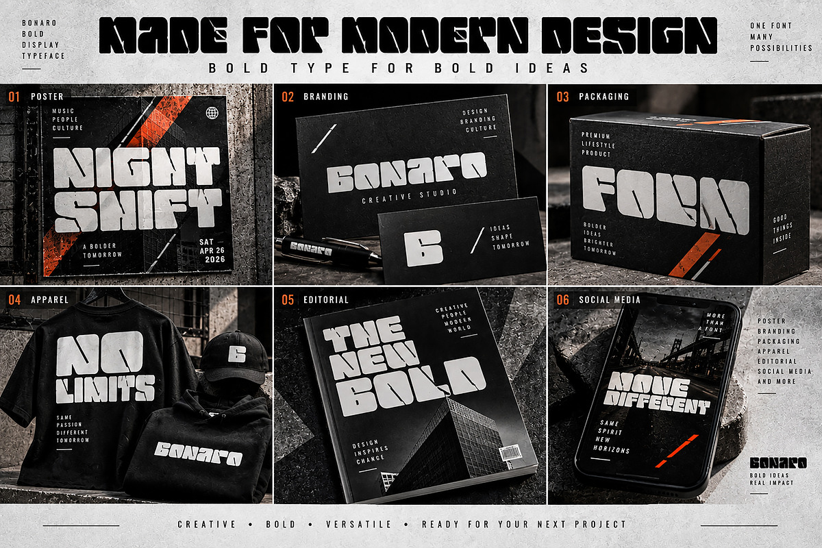 Bonaro — Bold Modern Display Font, a Slab Serif Font by Wow Magic (Photo 2 of 6)
