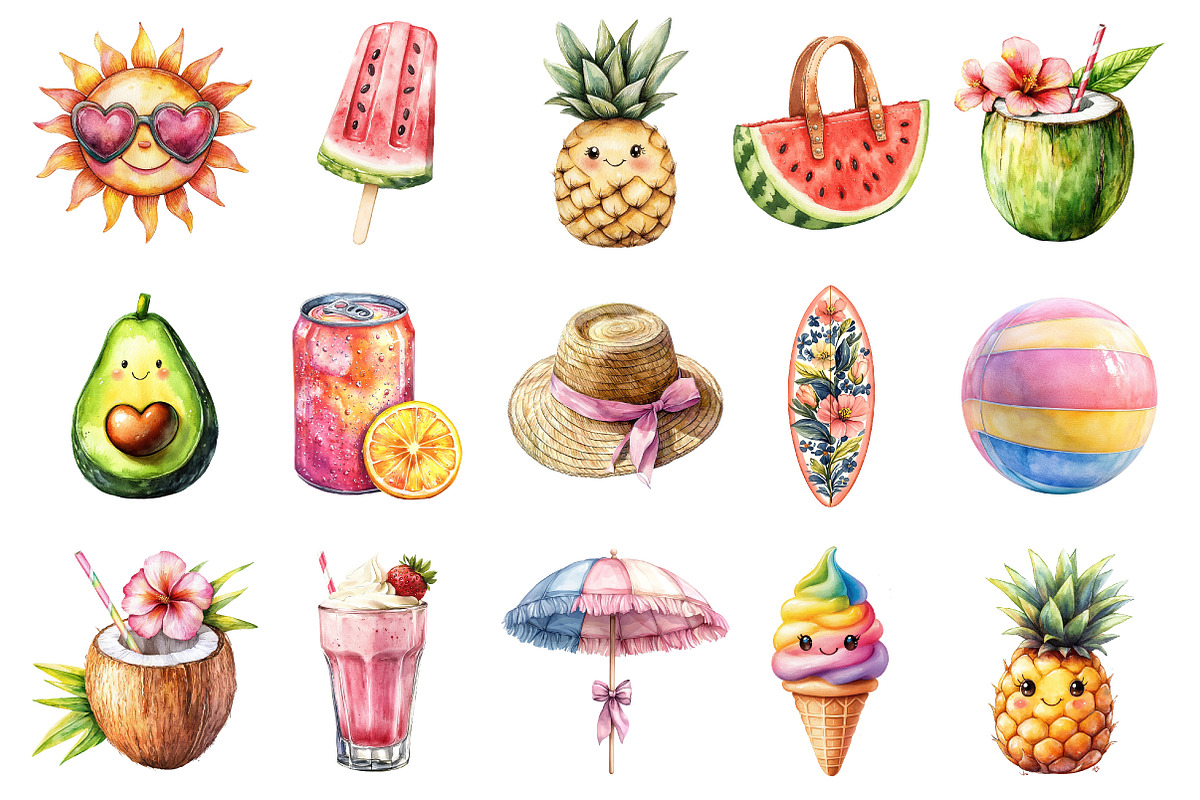 Girly Cute Summer PNG, an Illustration by SinaCreation (Photo 2 of 5)