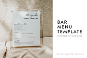 Simple Wedding Bar Menu Template, a Templates & Theme by designprettythings (Thumbnail 1 of 2)