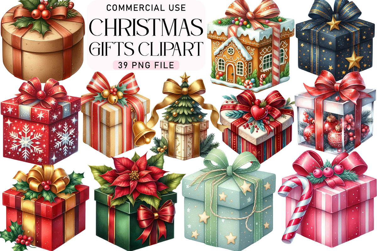 Christmas Gifts Clipart, an Illustration by Daily.Designs (Photo 1 of 5)