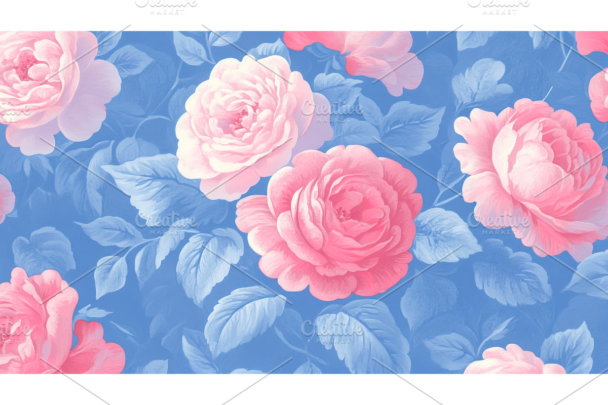 Floral Arrangement with Pink Roses, a Texture Illustration by Lermont51