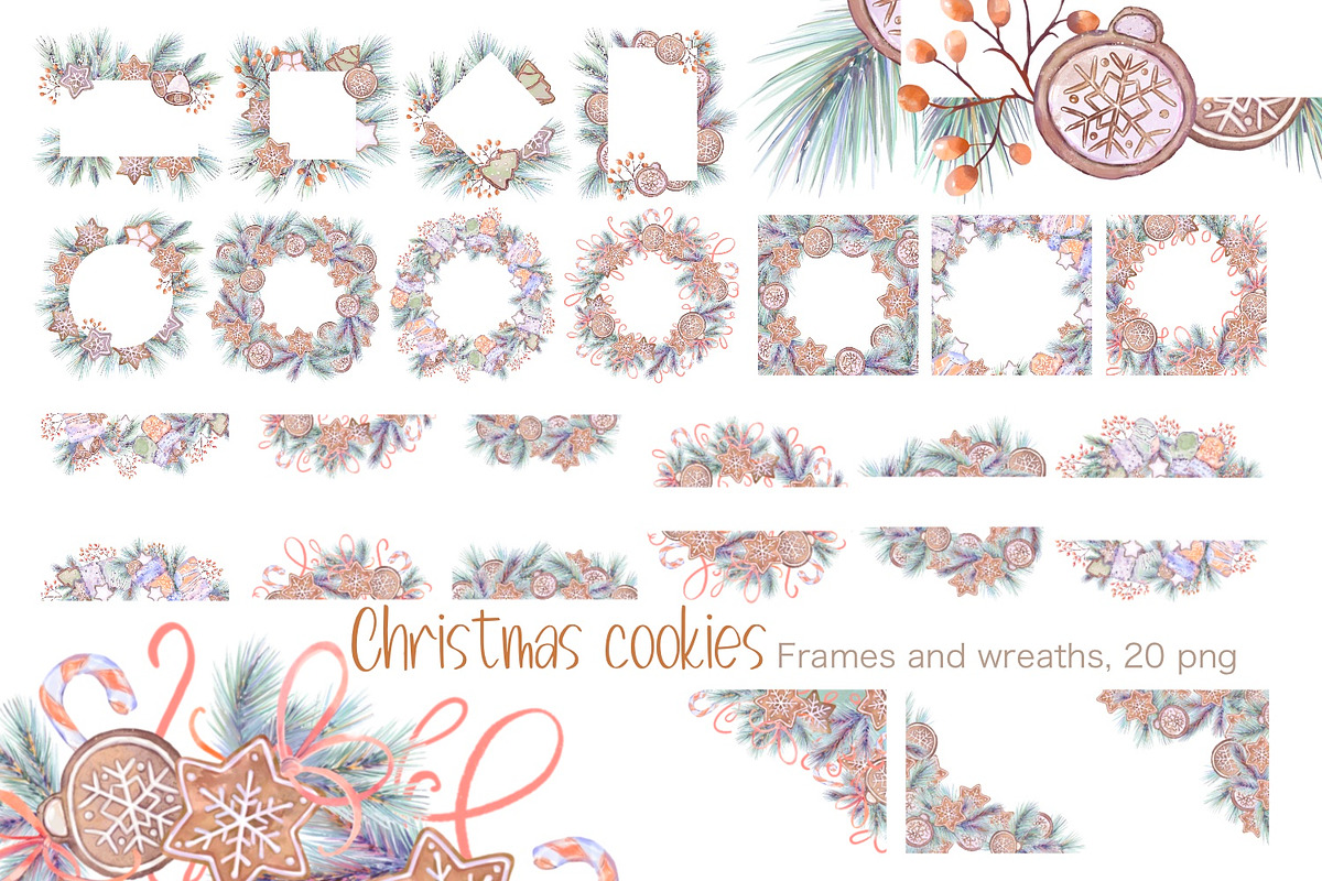 Christmas Cookies watercolor, a Food Illustration by Shabbypie (Photo 4 of 12)