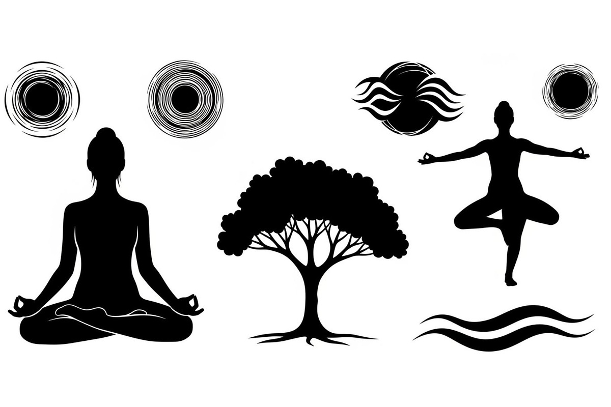 Yoga Meditation Silhouette Vector Bu, an Illustration by Artivon (Photo 4 of 40)