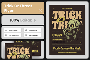 Trick Or Threat Flyer, a Flyer Template by Annora Studio