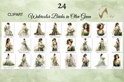 Watercolor Green Brides Clipart, a Person Illustration by NiiiNArt (Thumbnail 7 of 7)