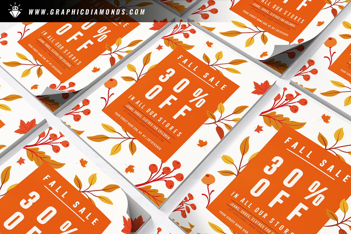 Fall Sale Flyer Template, a Flyer Template by GraphicDiamonds (Photo 5 of 6)