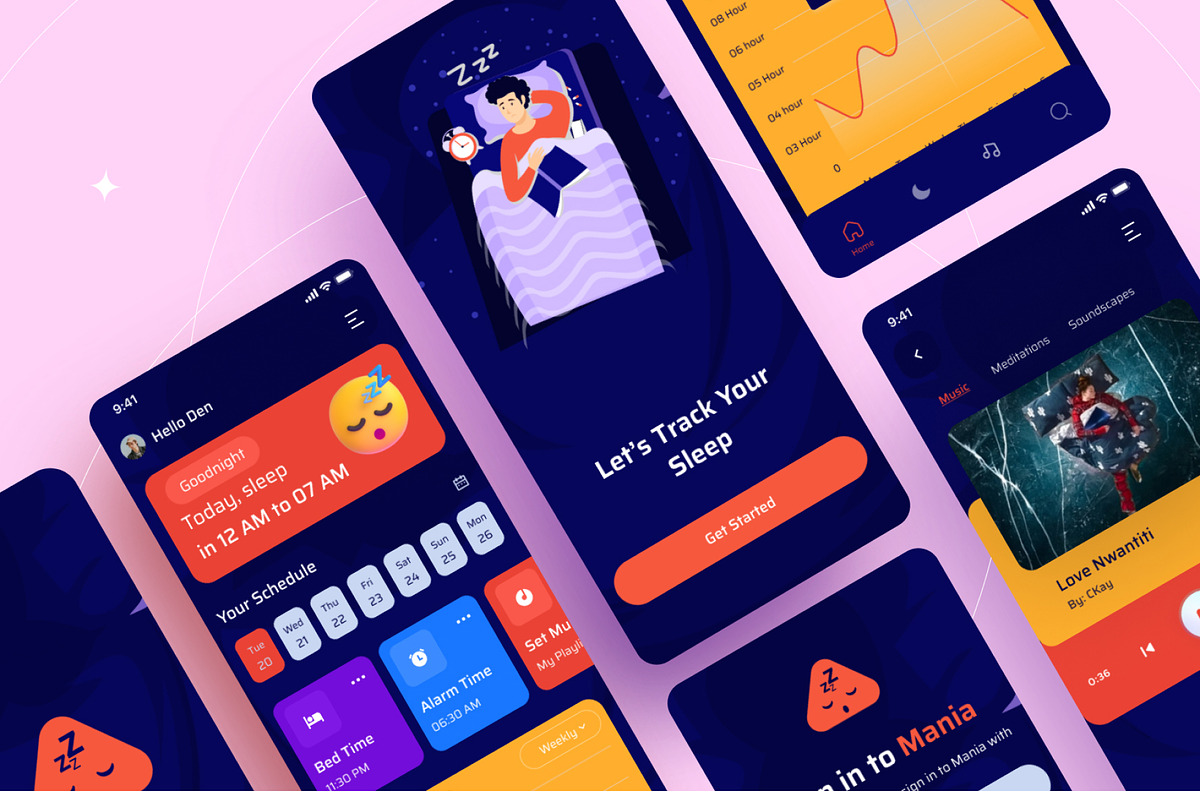 Mania- Sleep Tracking App, an App Template by Sujun Baidyaa