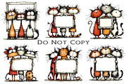 Christmas Whimsical Cats Clipart, an Illustration by Craft Nest (Thumbnail 9 of 10)