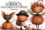 Whimsical Halloween Pumpkin Clipart, a Seasonal Illustration by Daily.Designs (Thumbnail 1 of 5)