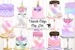 Unicorn Cakes Clipart