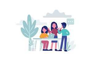 Modern Startup Flat Illustration UI