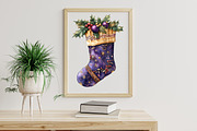 Watercolor Christmas Stocking Clipar, an Illustration by Libby Wishes (Thumbnail 6 of 7)