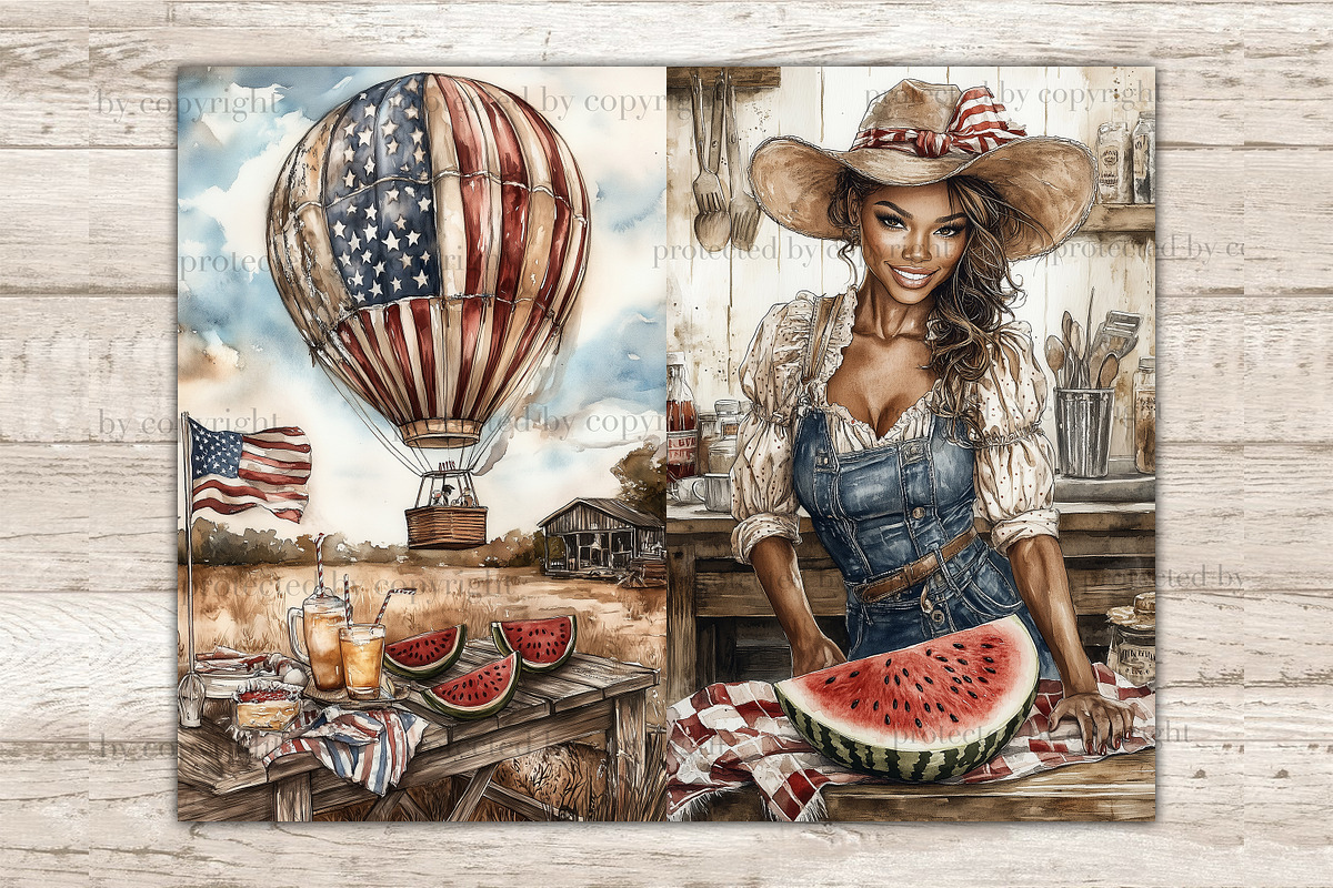 Fourth of July Junk Journal Page, a Person Illustration by GlamArtZhanna (Photo 10 of 10)