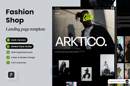 Arktico - Fashion Shop Landing Page, a Landing Page Template by SLAB! Design