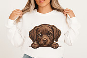 Peeking Dog Embroidery Design, an Illustration by designcity5 (Thumbnail 3 of 4)