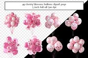 Cherry Blossom Balloon Bundles, an Object Graphic by AllTheKewtClipart (Thumbnail 9 of 14)