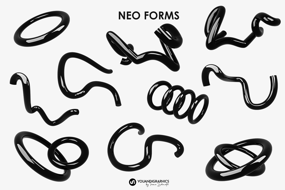 Neo Forms Abstract 3D Elements, a Graphic by Youandigraphics (Photo 11 of 15)
