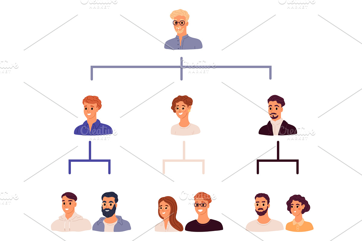 Management hierarchy in business, a Person Illustration by Vectorbuum