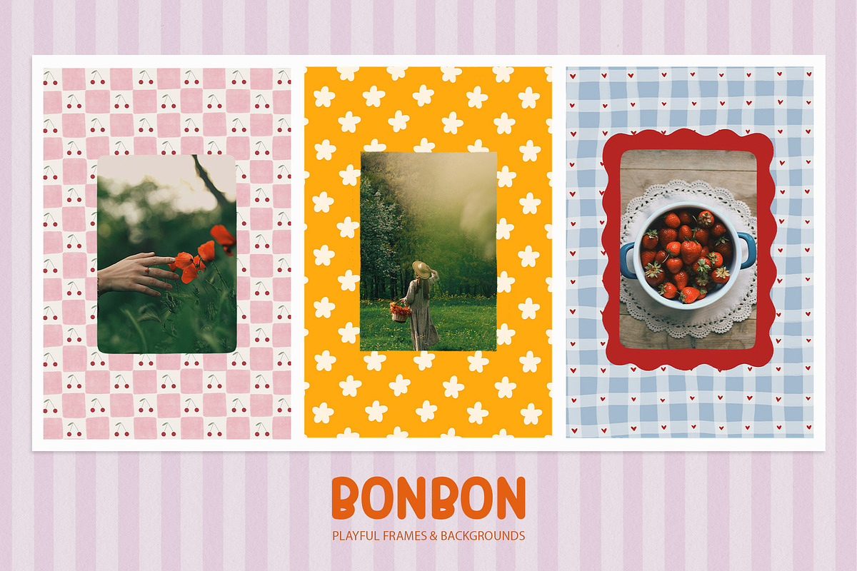 Bonbon Playful Frames & Backgrounds, an Object Graphic by alonahaidash (Photo 2 of 15)