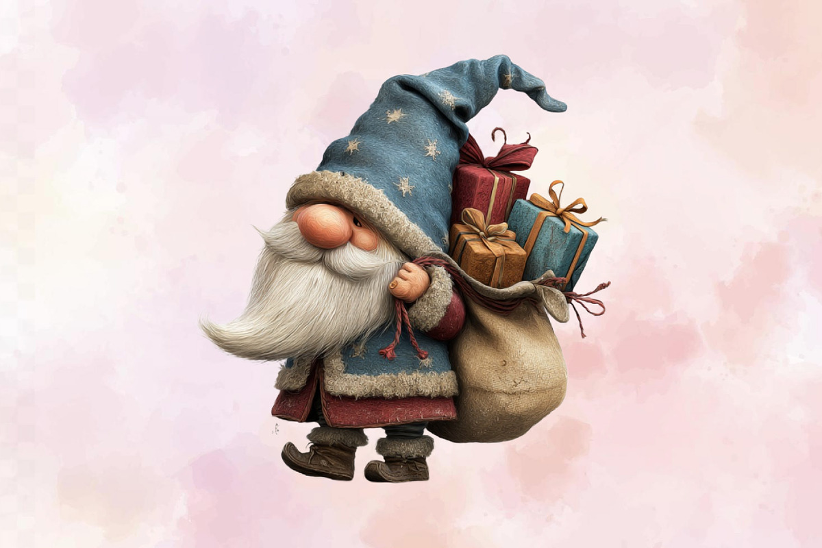 Whimsical Christmas Gnome Clipart Bu, an Illustration by SVGArt (Photo 4 of 8)