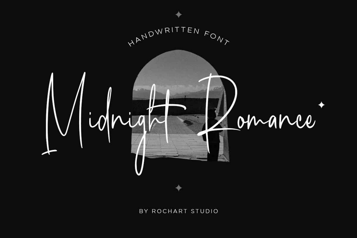 Handwritten Font | Midnight Romance, a Script Font by Rochart (Photo 1 of 7)