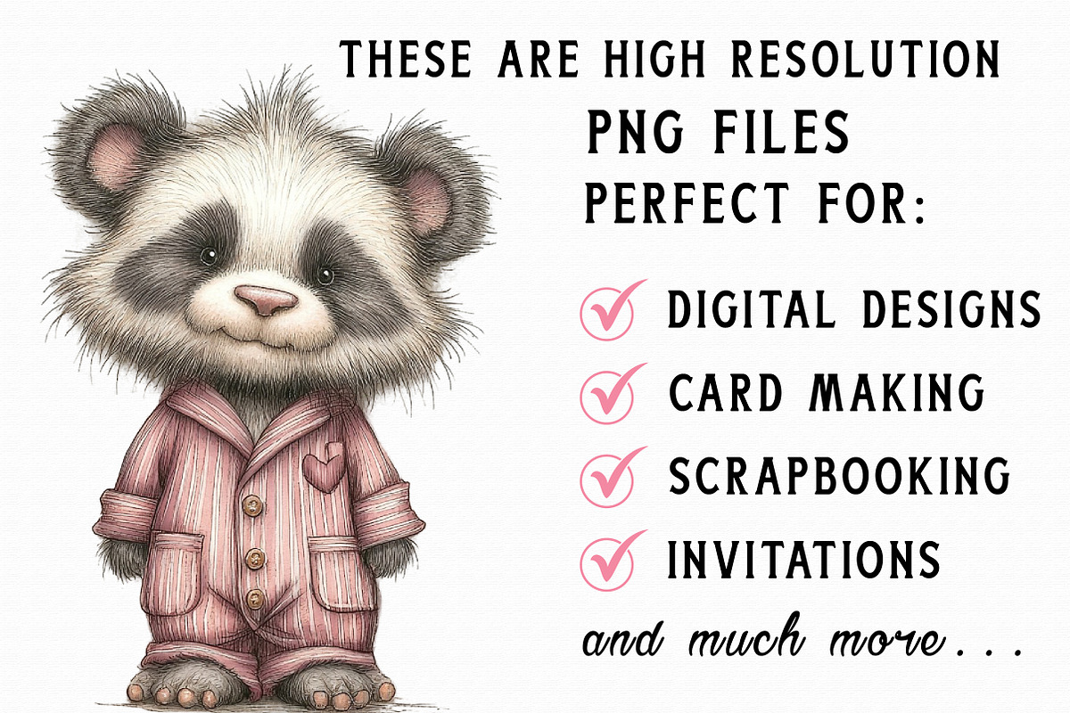 Whimsical Valentine Panda Clipart Se, an Illustration by Libby Wishes (Photo 4 of 6)