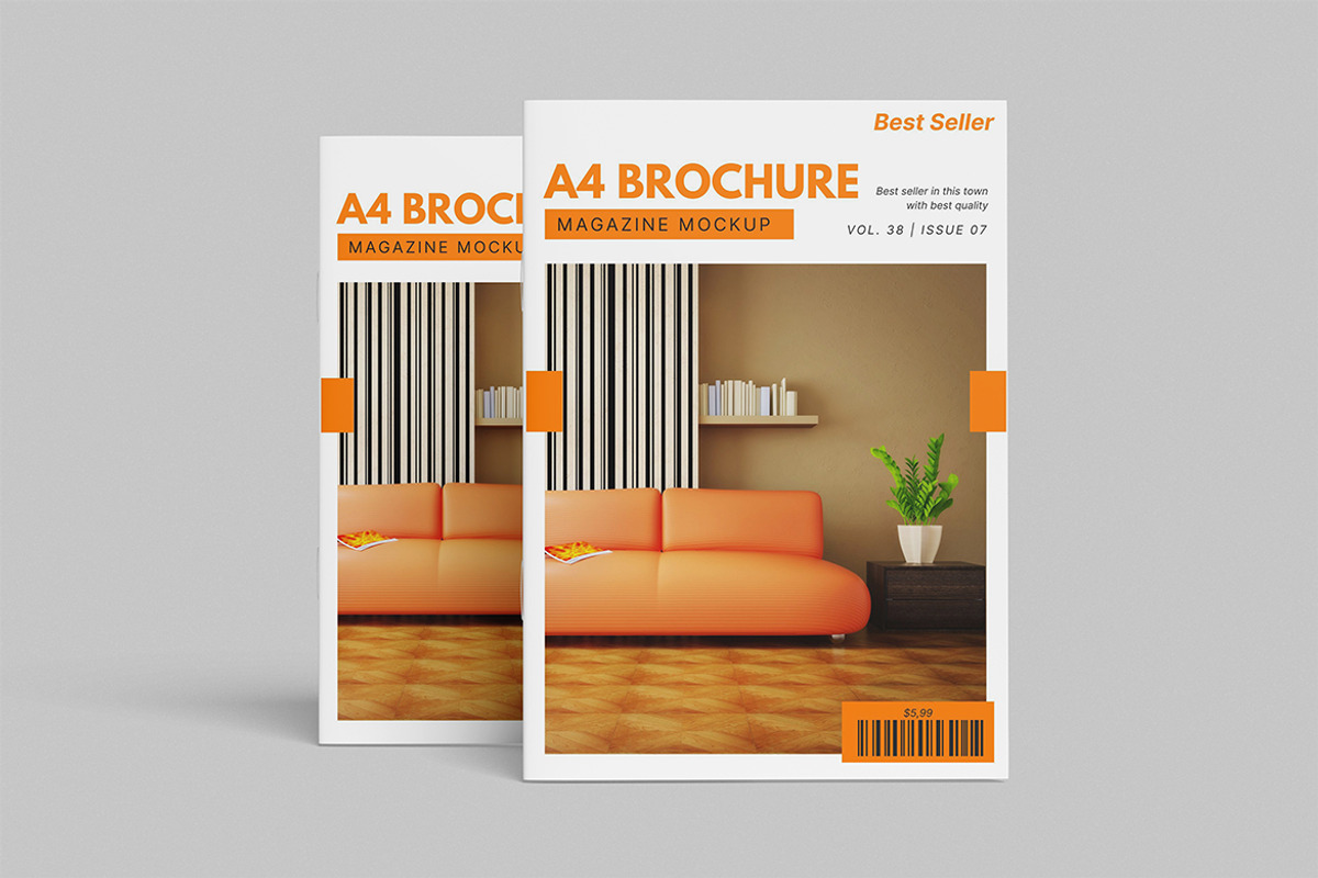 A4 Brochure magazine Mockup, a Books & Magazine Mockup by swsi-studio