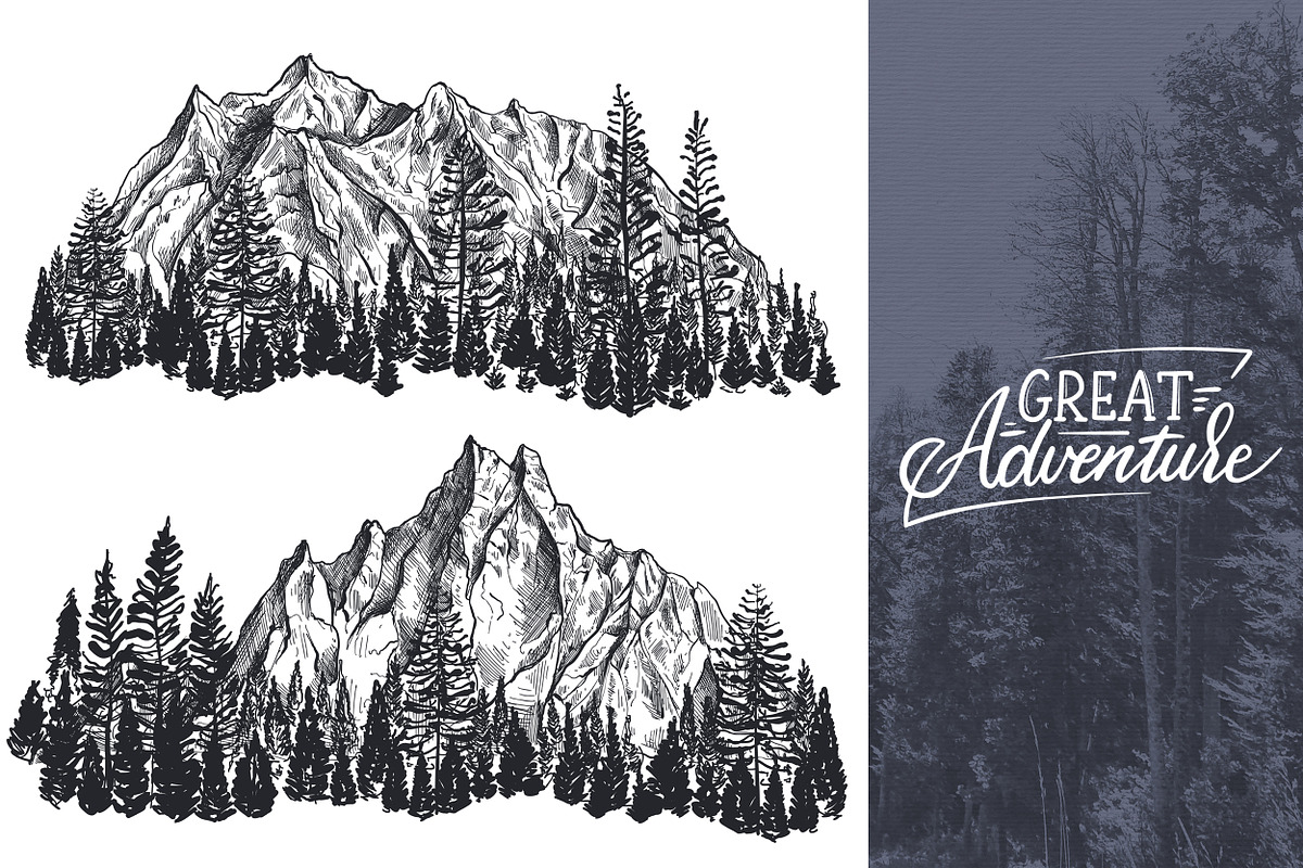 Mountains Vector Set, an Illustration by Molly art (Photo 5 of 13)