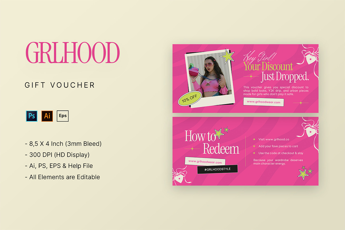 GRLHood - Gift Voucher, a Print Template by StreaksideStd (Photo 1 of 3)
