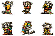Whimsical Valentines Raccoon Clipart, an Illustration by CreationArt (Thumbnail 4 of 7)