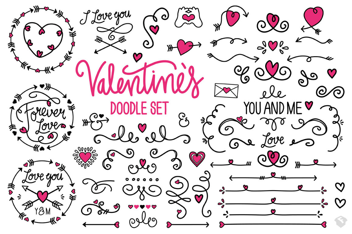 ♡ Valentine's Vector Doodle Set, a Decorative Illustration by Fresh Design Elements (Photo 2 of 4)