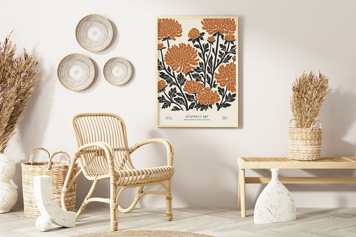 Linocut Flowers | Poster Builder, an Object Graphic by KetteCreate (Photo 8 of 12)