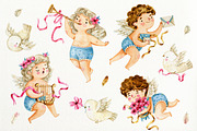 Valentine's Day Cupids and Doves, an Illustration by babenkoirusa (Thumbnail 2 of 12)