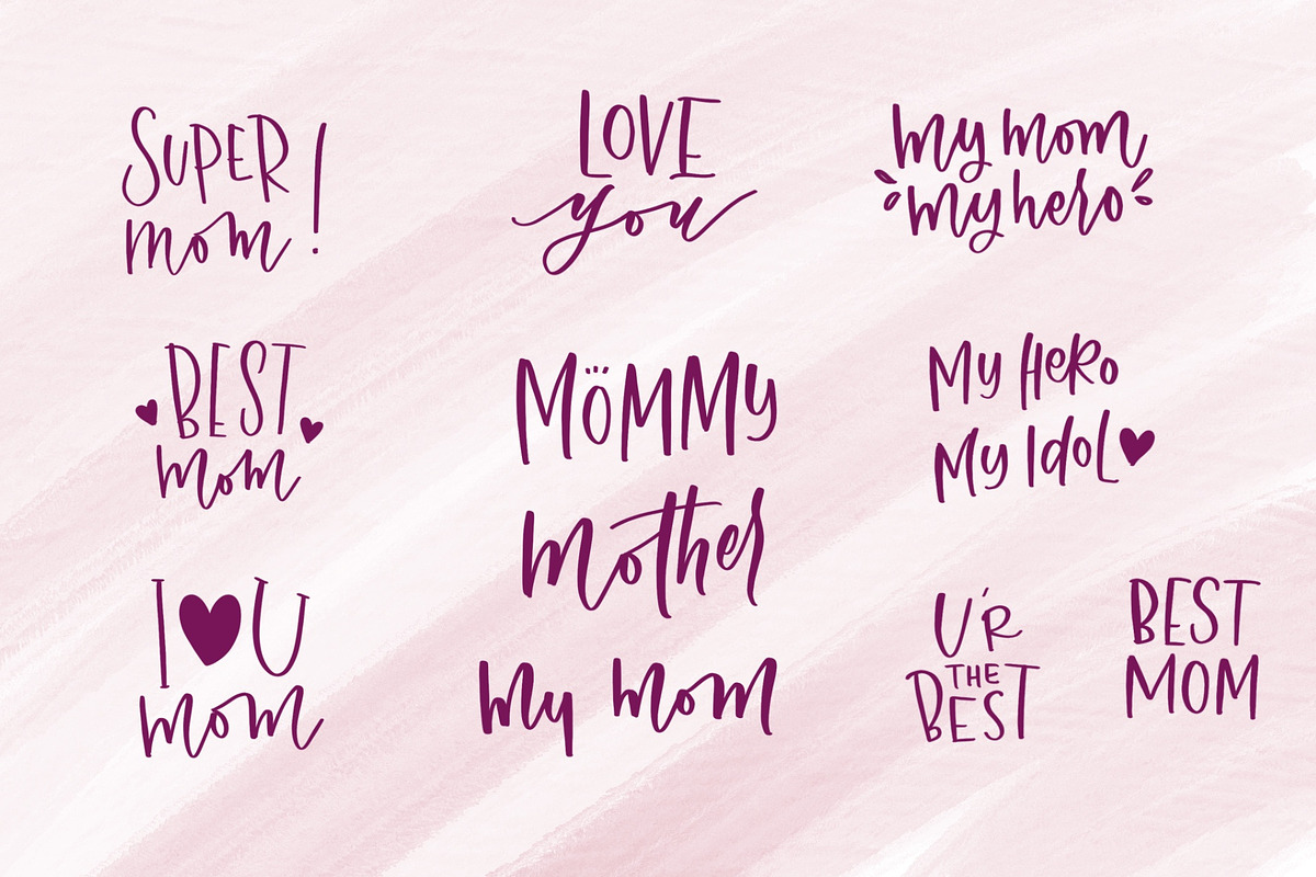 Mother’s Day Calligraphy phrases, an Object Graphic by aquene (Photo 3 of 4)