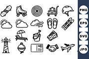 Travel Adventure Icon Set, an Illustration by designvectx (Thumbnail 1 of 3)