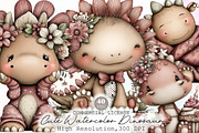 Cute Watercolor Dinosaur Clipart, an Illustration by Sublimation Artist (Thumbnail 1 of 6)