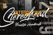 Stereohead Brush Font SVG, a Script Font by Dirtyline Studio (Thumbnail 1 of 11)