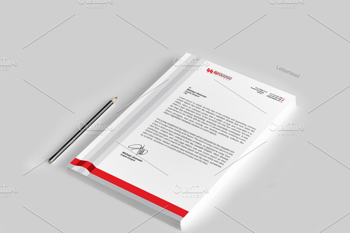Letterhead 3 with MS Word File, a Stationery Template by RQ Designs (Photo 2 of 4)