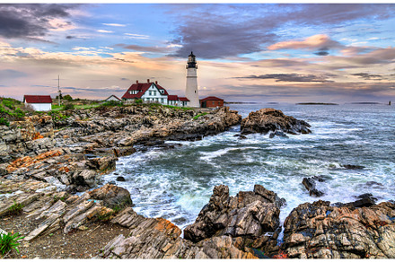 Portland Head Light on the Rugged, an Architecture Photo by Leonid Andronov