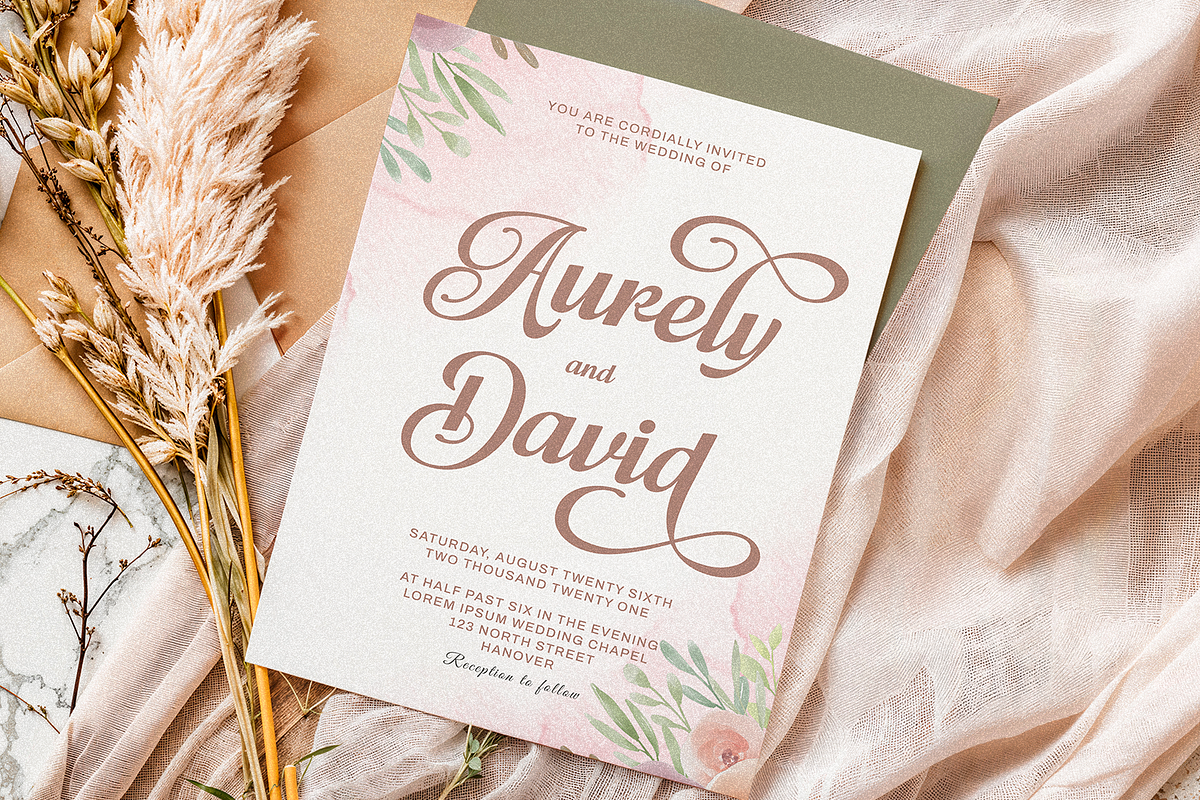 Maybella - Wedding Font, a Script Font by Umitype (Photo 7 of 11)