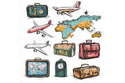Prompt Vintage Travel Clipart, a Transportation Illustration by Creative design (Thumbnail 3 of 7)
