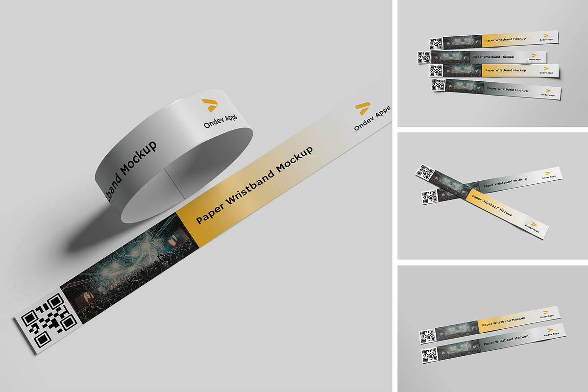 Paper Wristband Mockup, a Merchandise Mockup by Akaimockup (Photo 1 of 5)