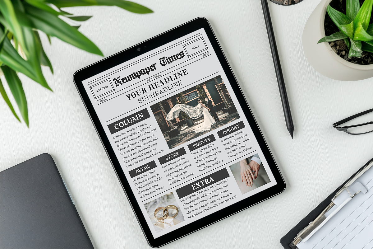 Vintage Newspaper Template, a Magazine Template by ZoloDesignHub (Photo 5 of 8)