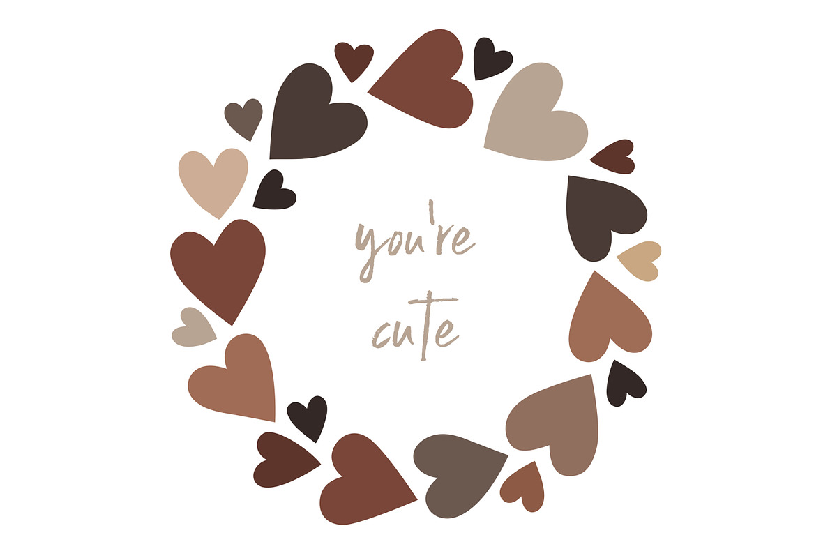 Cute Round Frames with Brown Hearts, an Object Graphic by Naty Art (Photo 3 of 6)