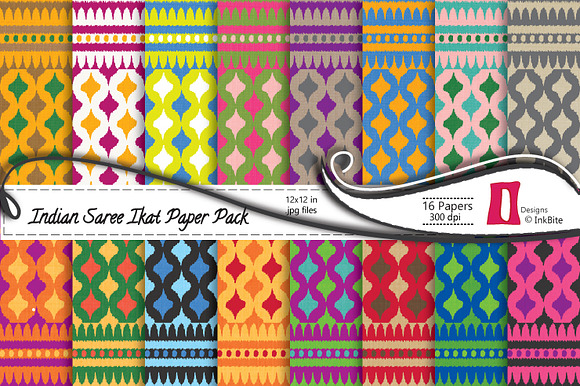 Indian Sari Paper Pack - Ikat preview 3