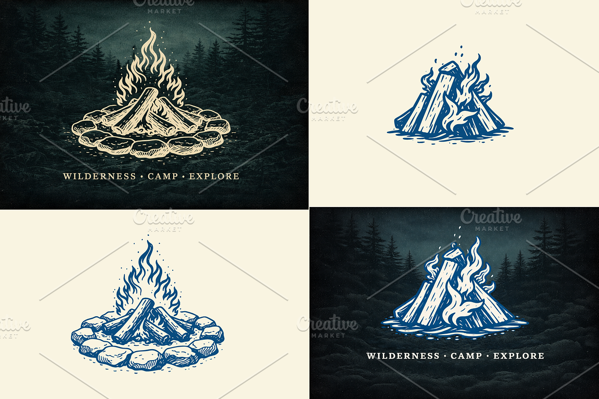Campfire Hand Drawn Elements, an Object Graphic by e-artdesign (Photo 2 of 3)