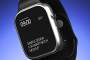 Square Smart Watch Mockup, a Wearable Device Mockup by graphicook (Thumbnail 4 of 4)