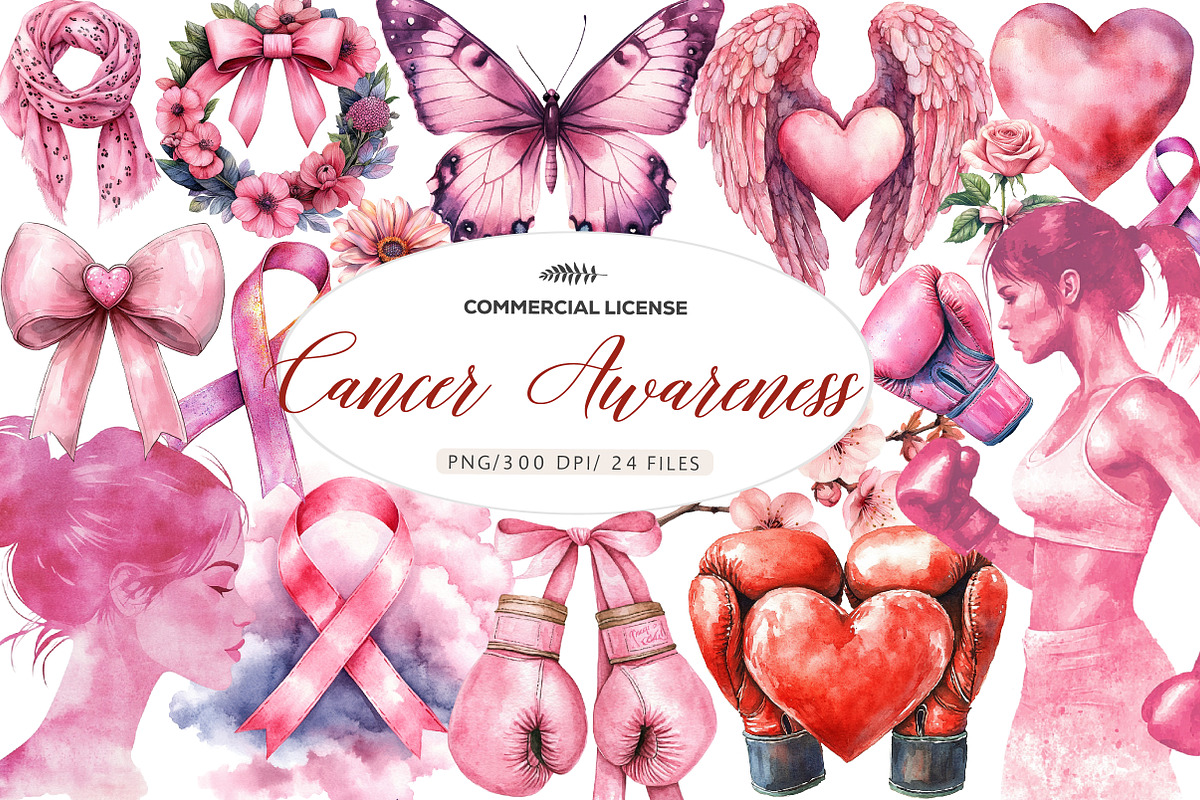Breast Cancer Awareness Clipart, an Illustration by CreationArt (Photo 1 of 5)