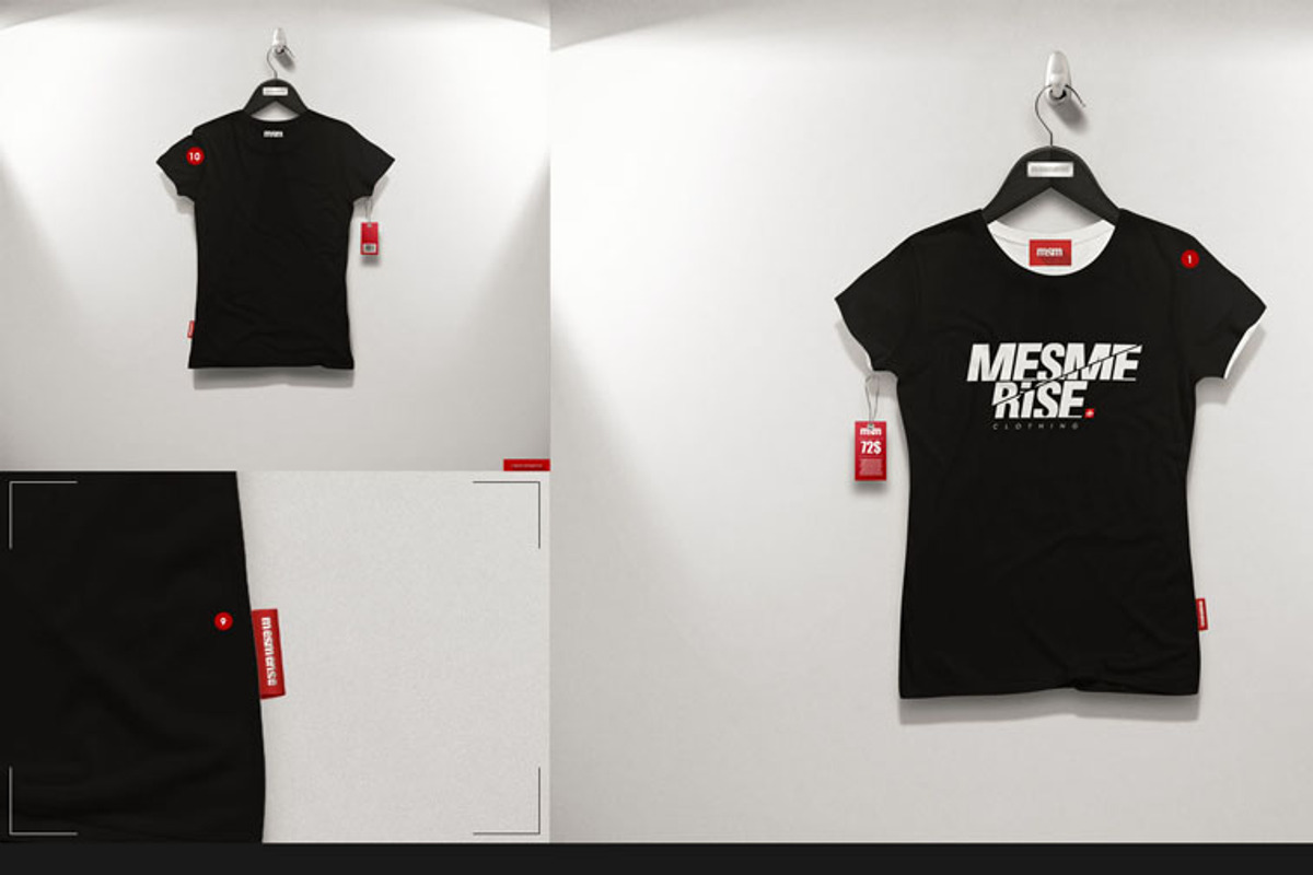 Women's T-shirt On 5 Stages Mock-up, a Hoody Mockup by Mocca Mockups Store (Photo 6 of 59)